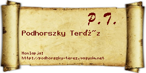 Podhorszky Teréz névjegykártya